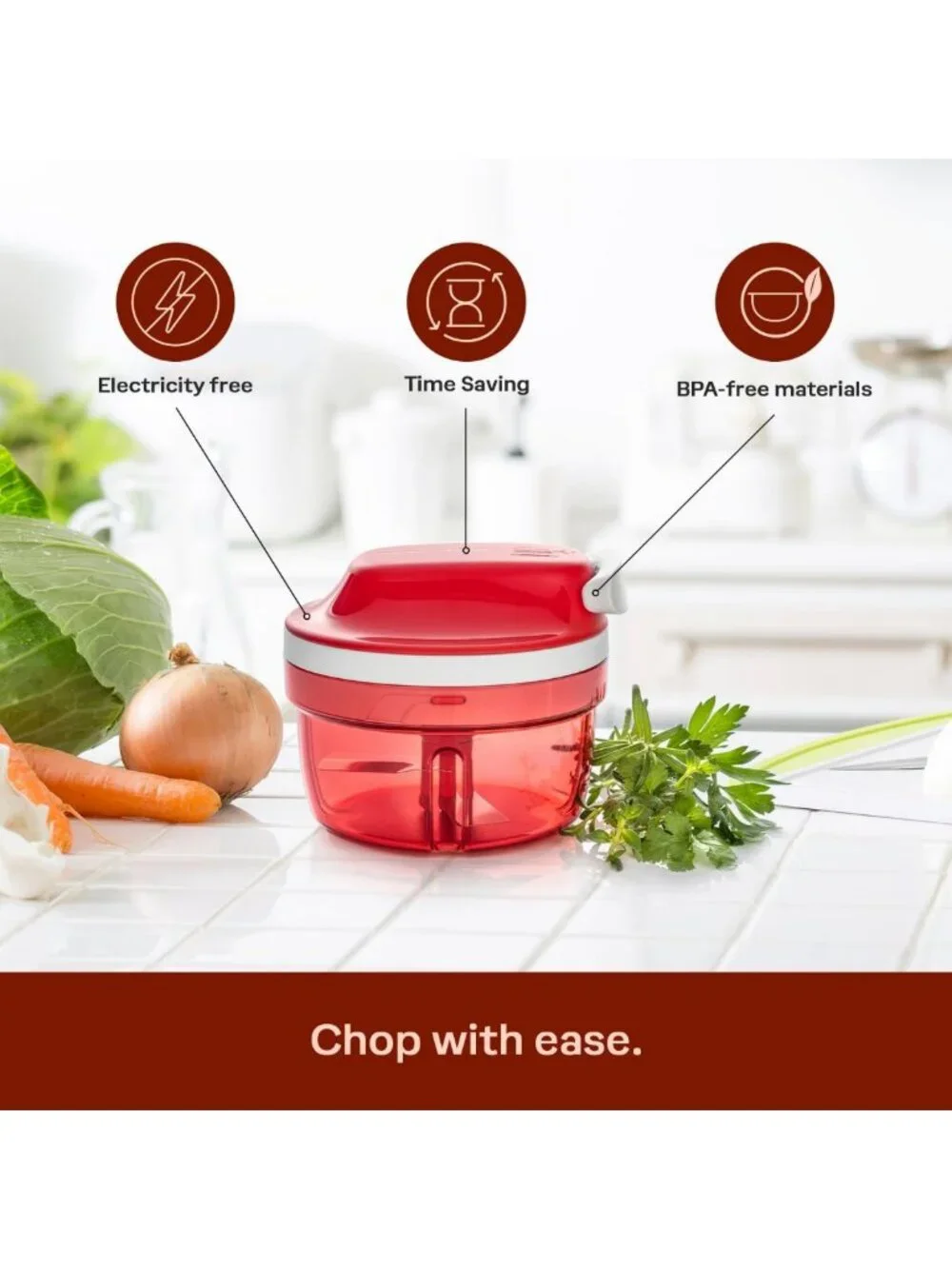 Compact SuperSonic Chopper - Versatile Kitchen Tool for Quick Food Prep